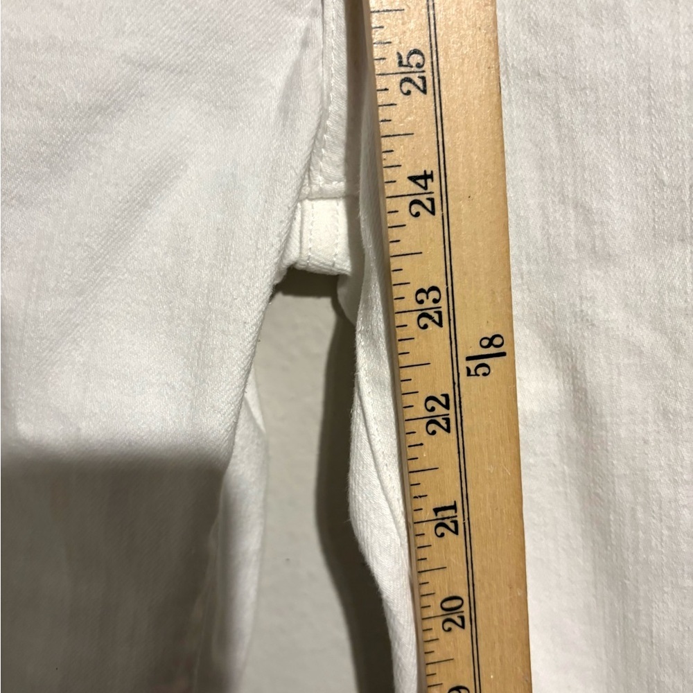 We The Free‎ People Flare Jeans High Rise Stretch White Frayed Hem Size 31 - Picture 7 of 7